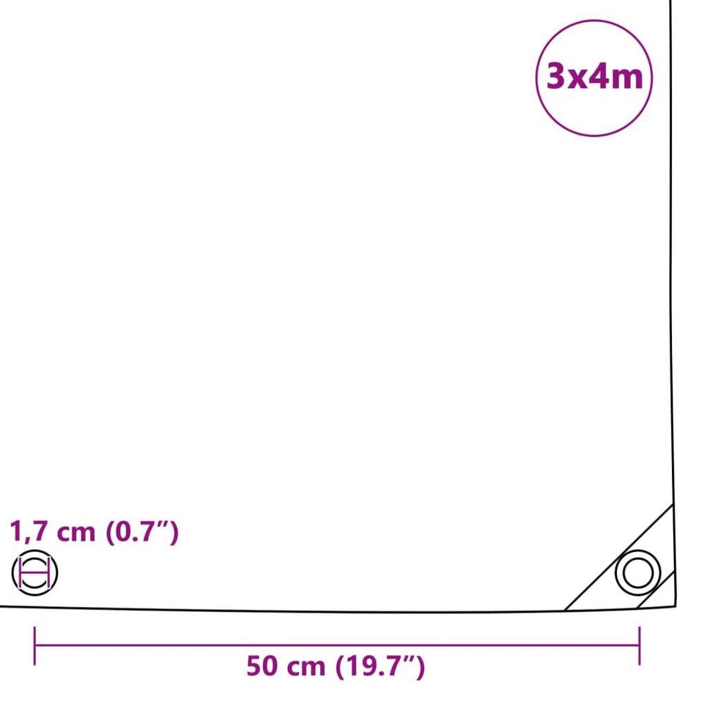 Tarpaulin 650 G/square Meter 3x4 M Grey