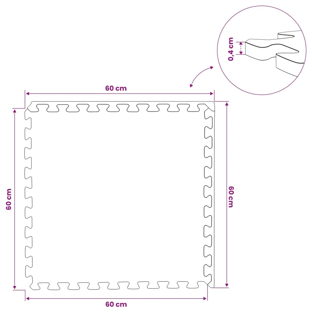 Tappeti 24 pcs Grigio 8,64 m² Schiuma EVA 42040736