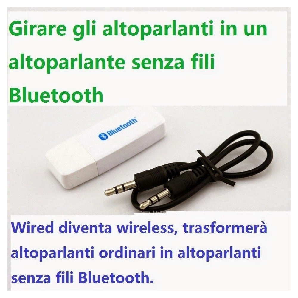 Trade Shop - Ricevitore Audio Musica Wireless Bluetooth Usb Stereo Per Smartphone Tablet E Pc -