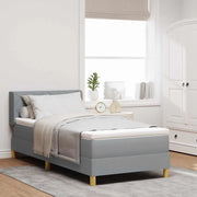 Letto a molle con testiera-Rete con Testiera Grigio chiaro 200 x 90 cm Poliestere 888674