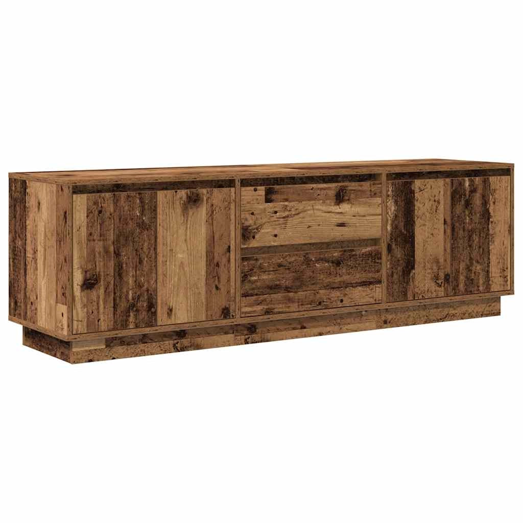 Mobile porta TV moderno con illuminazione a LED 160,5 x 41 x 50 cm ampio vano contenitore atmosfera accogliente finitura legno anticato 02_0055836