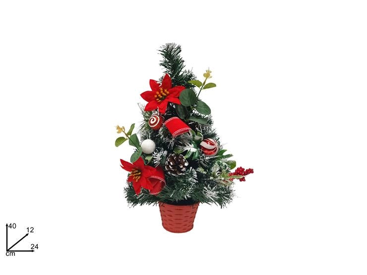Decorazione Natale Alberello in Vaso da Parete Innevato 40 cm
