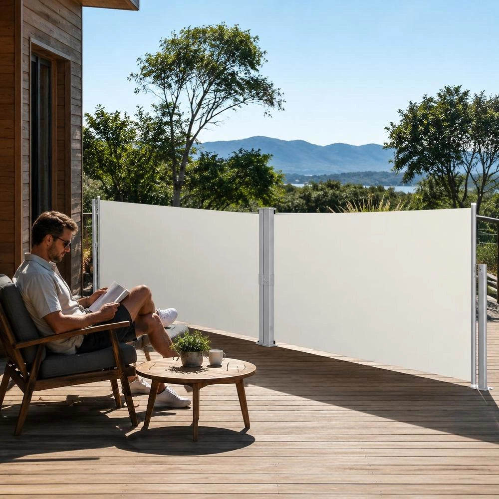 Extendable Side Awning 160x600 Cm Cream