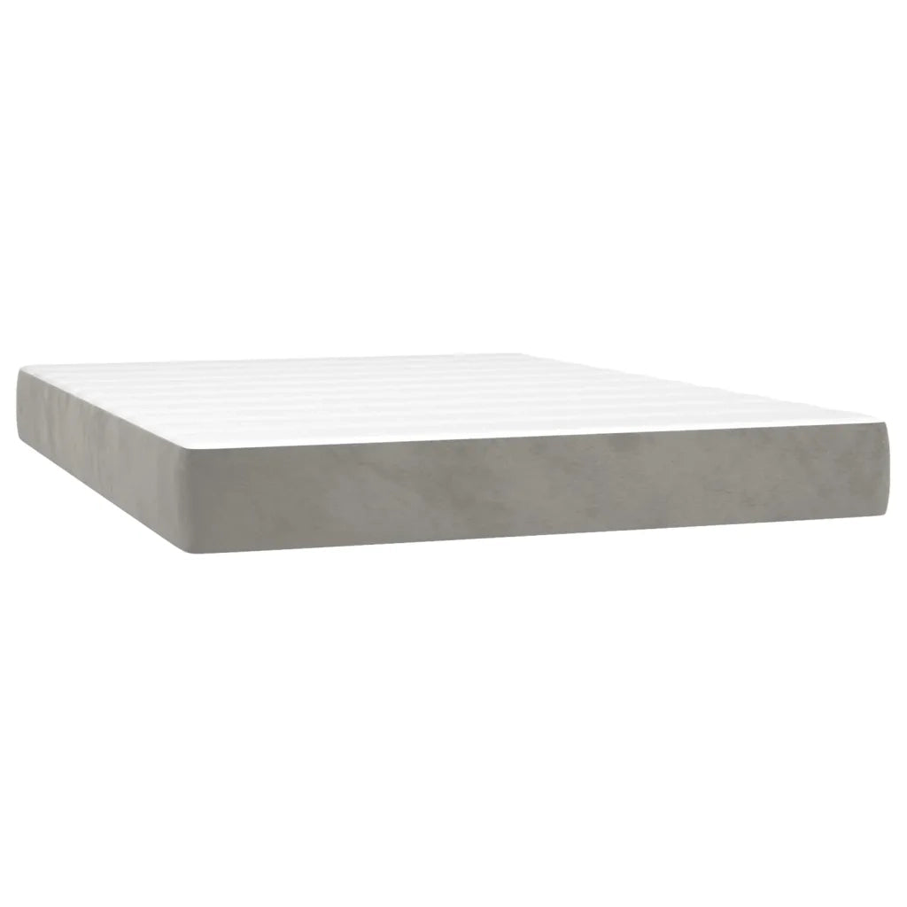 Materasso a Molle Insacchettate Rigidità Media Grigio Chiaro 140x200x20 cm in Velluto 347808