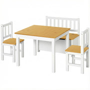 Set tavolo e sedie bambini 4 pezzi con cassetti ¨C Minimal ¨C bianco e naturale