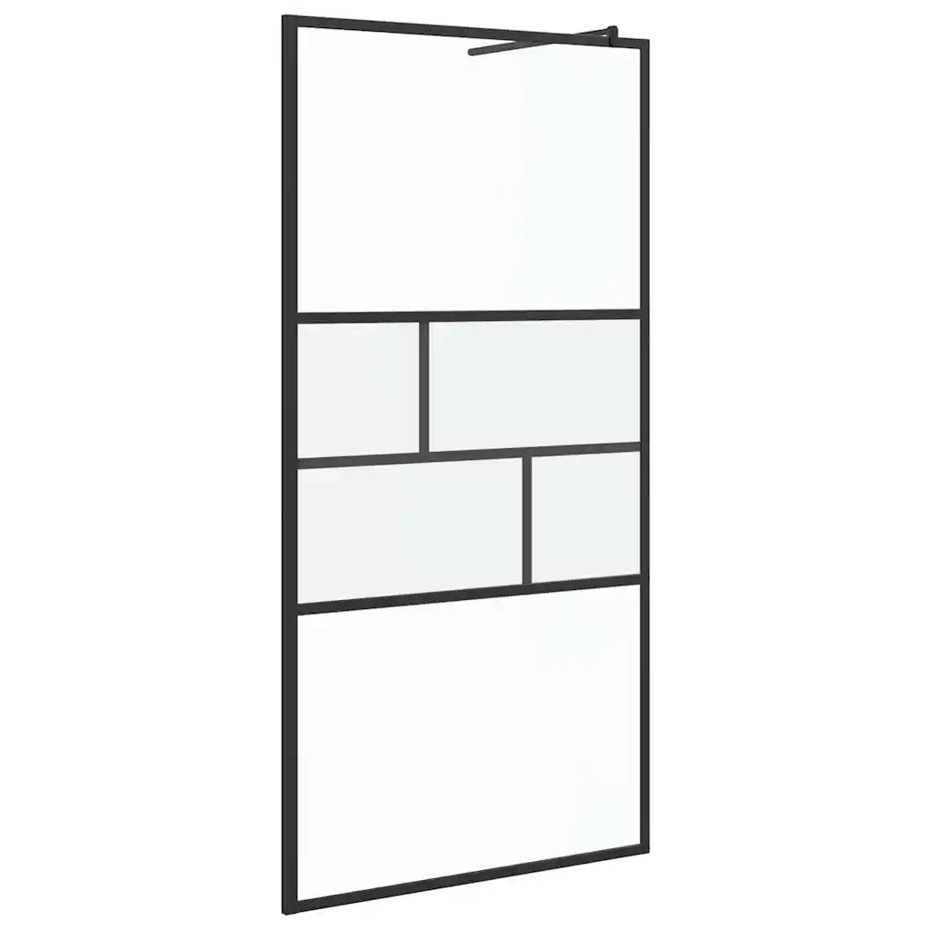 Parete Doccia Walk-in Nero 100 x 195 x 0,5 cm Vetro e Alluminio 42025249