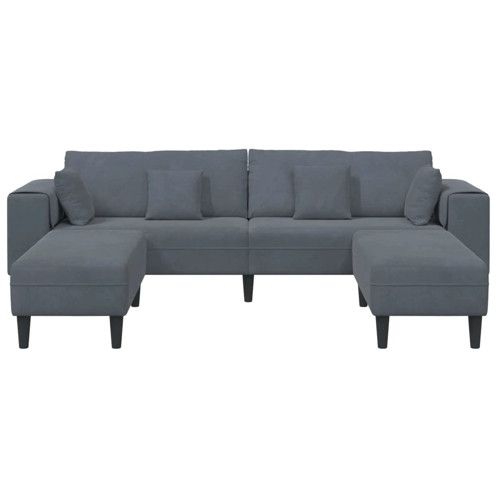 Divano 3 pcs Grigio scuro 250 x 188 x 76 cm Velluto 3335173