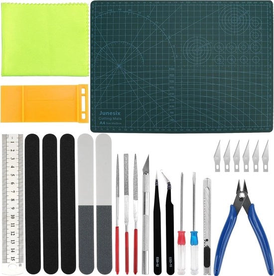 Collezione di Base per Modellismo - 25 Pezzi - Strumenti per Costruire/Riparare - Ideale per Principianti/ Esperti - Regalo Perfetto per Appassionati - Obbligatorio per Fai da Te - Kit di Base per Modellismo