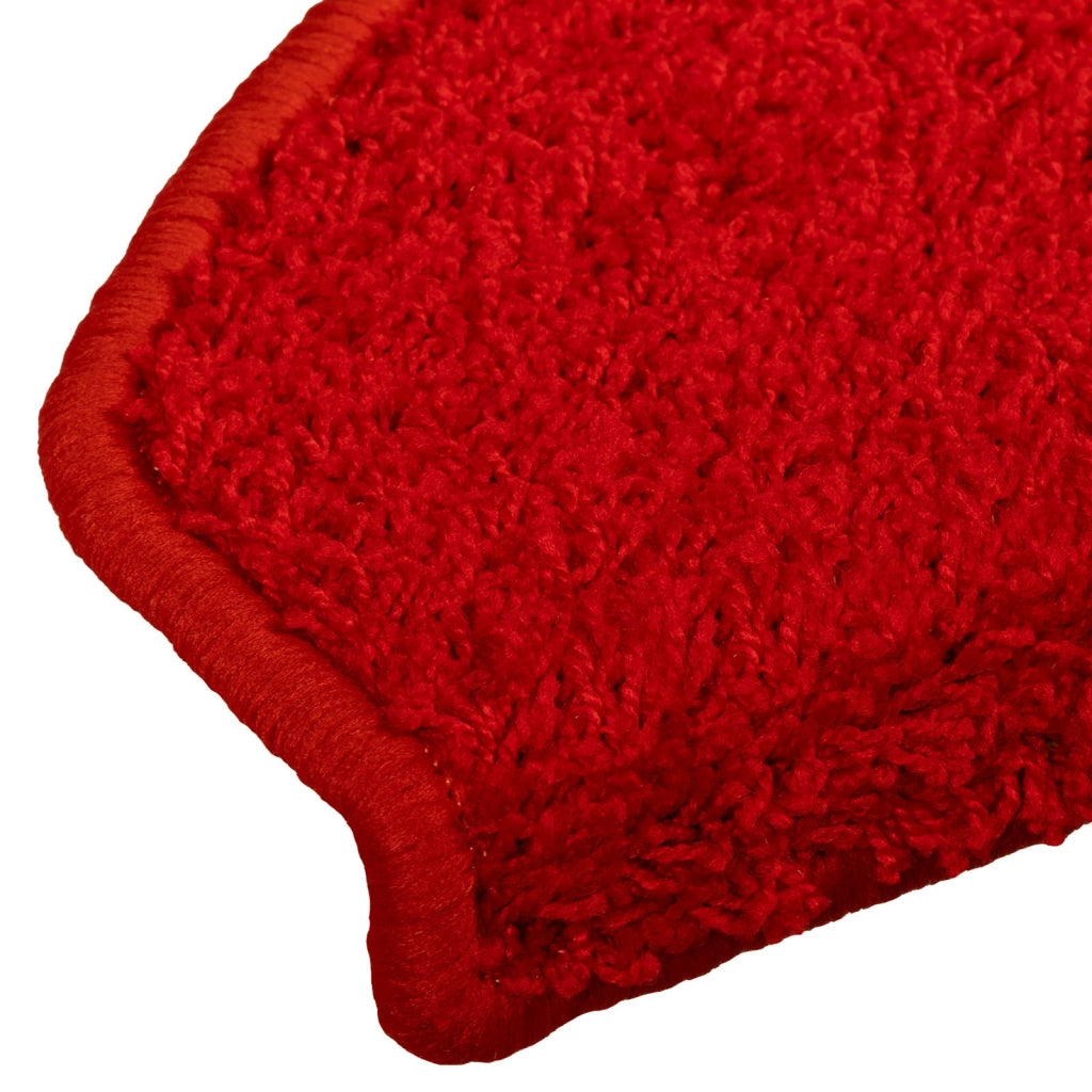 Tappetini per scale autoadesivi 15 pz | Gradini per Scale Rosso 80 x 24,5 x 3,5 cm