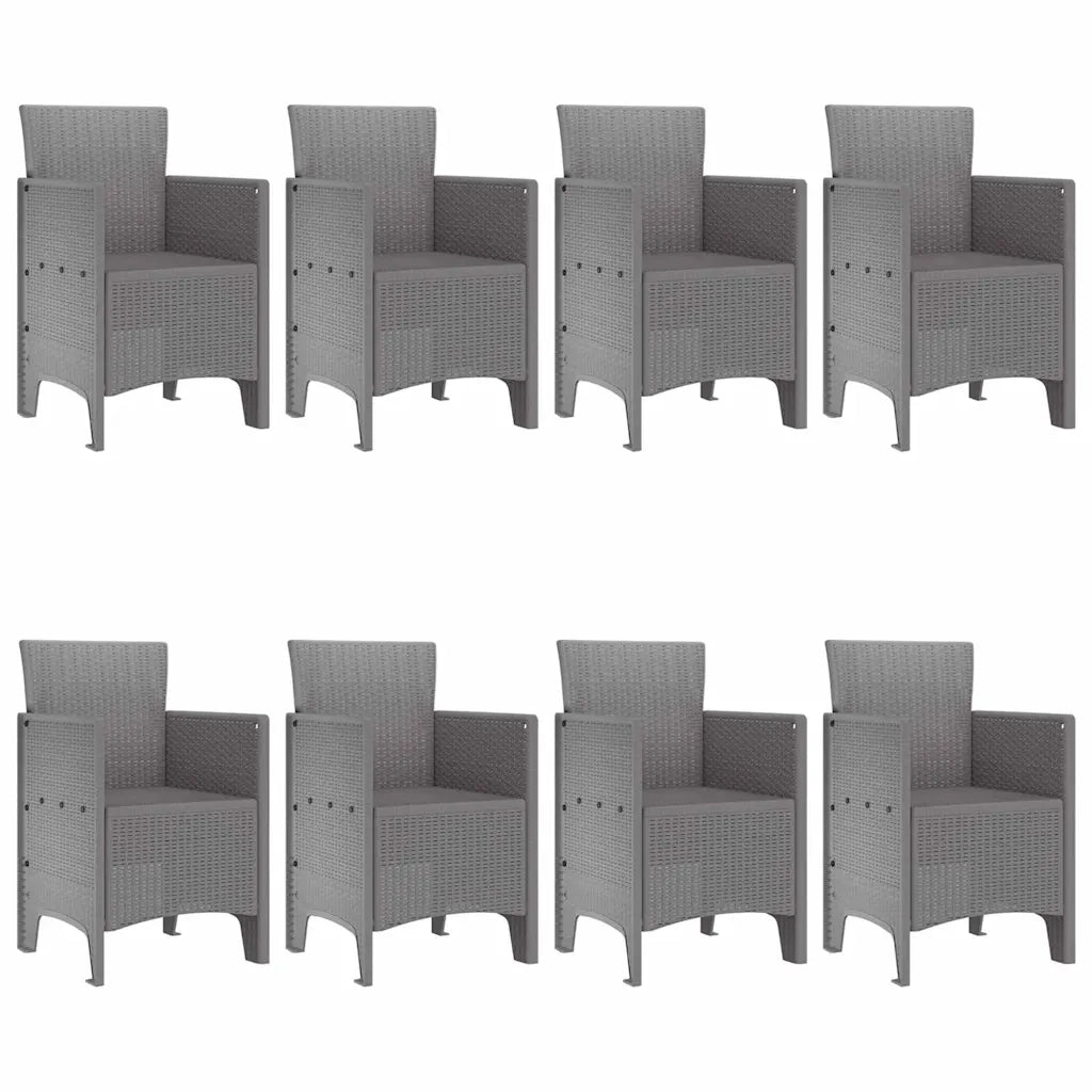 Set da Pranzo per Giardino 9 pcs Grigio Chiaro Polipropilene 3378587