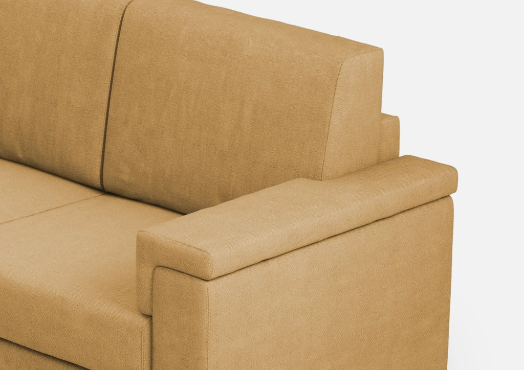 Divano 3 Posti 208x85x85 cm Marrak in Tessuto Ocra