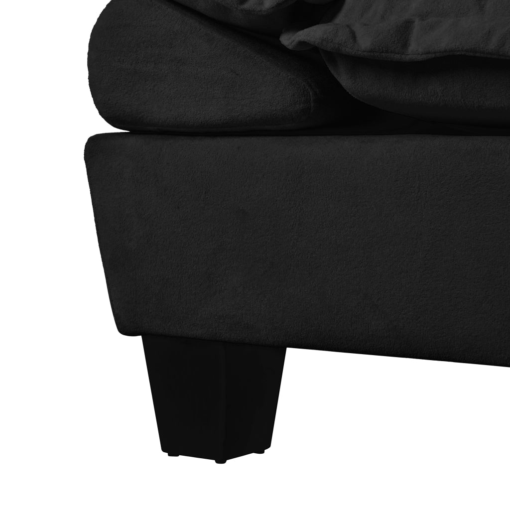 Divano Angolare Modulare U con Ottomane ¨C MINIMAL ¨C Chenille Nero