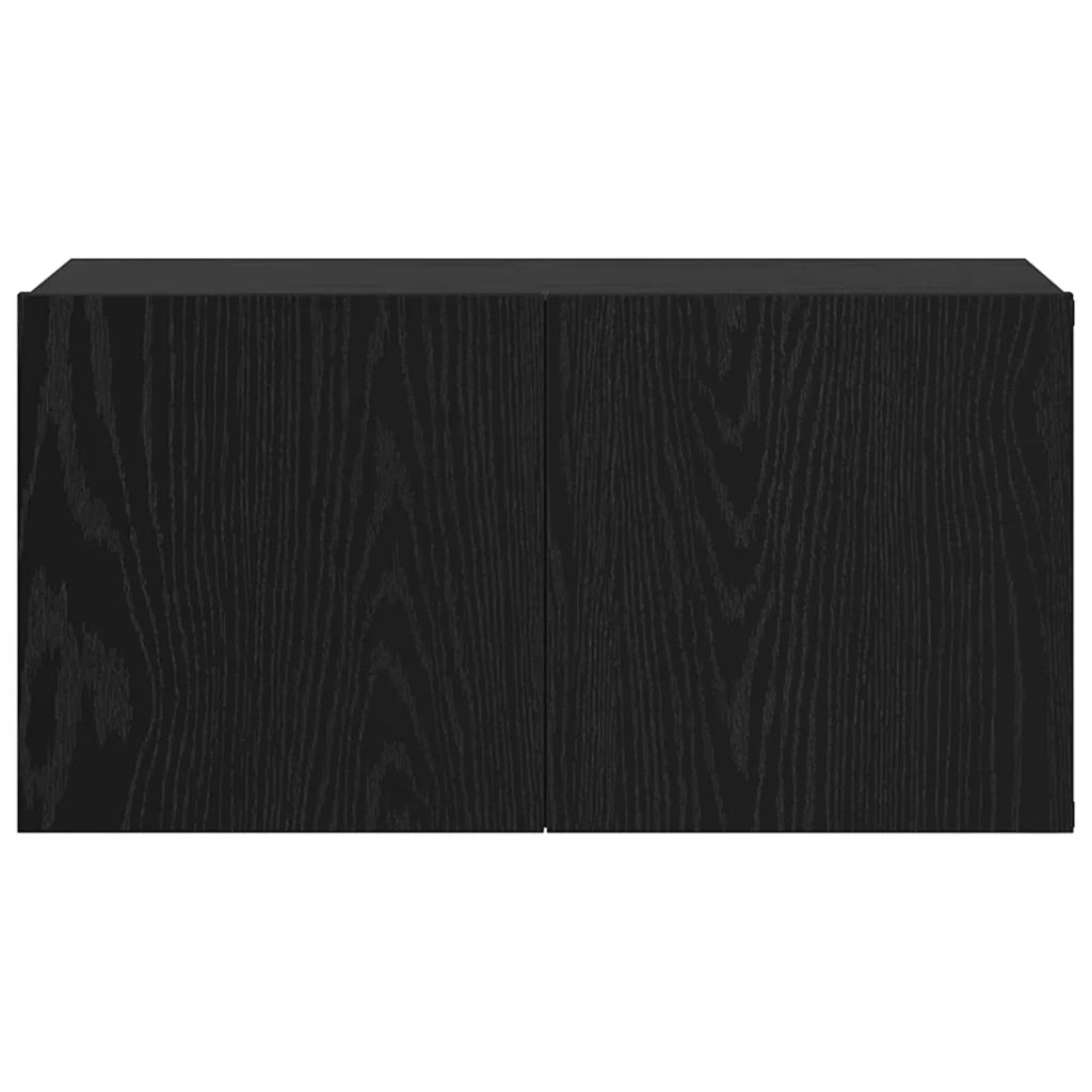 Set mobile TV 2 pz | Armadietto TV | Mobile Porta TV Nero 60 x 30 x 30 cm Legno multistrato