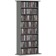 Libreria per CD e DVD ¨C Minimal ¨C 8 compartimenti, 6 ripiani regolabili, grigio