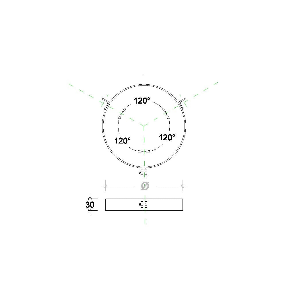Fascetta in rame da 120mm per cavi tiranti