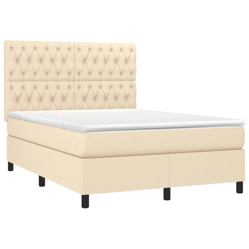 Giroletto a Molle con Materasso Crema 140x19 cm in Tessuto 3142014