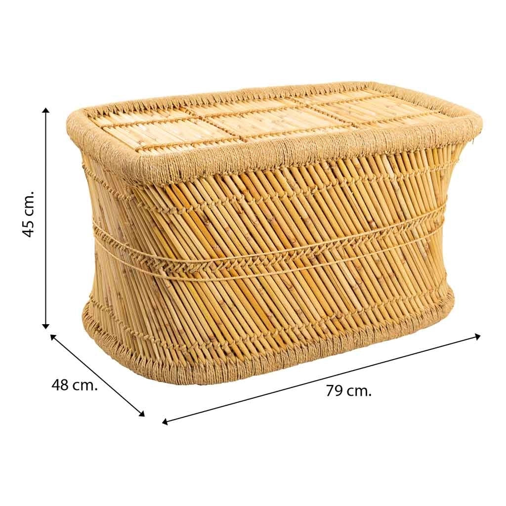 Tavolino in bambù marrone 79x48x45h