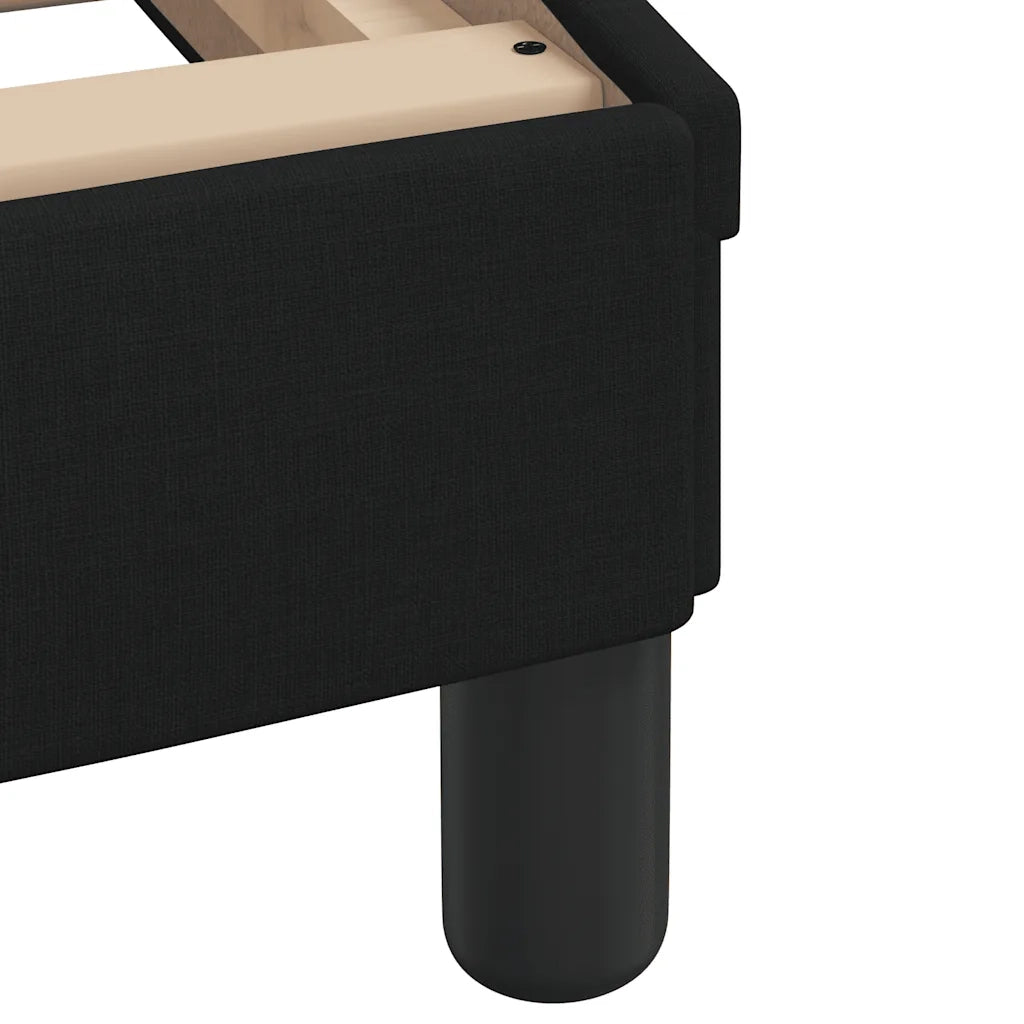 Letto singolo | Letto per adulti | Giroletto senza Materasso Hvar Nero 100x200 cm in Tessuto