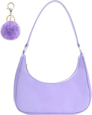 Borsa nylon per donna - azzurro - miniportafoglio con chiusura a pompon - 27*23*7 cm