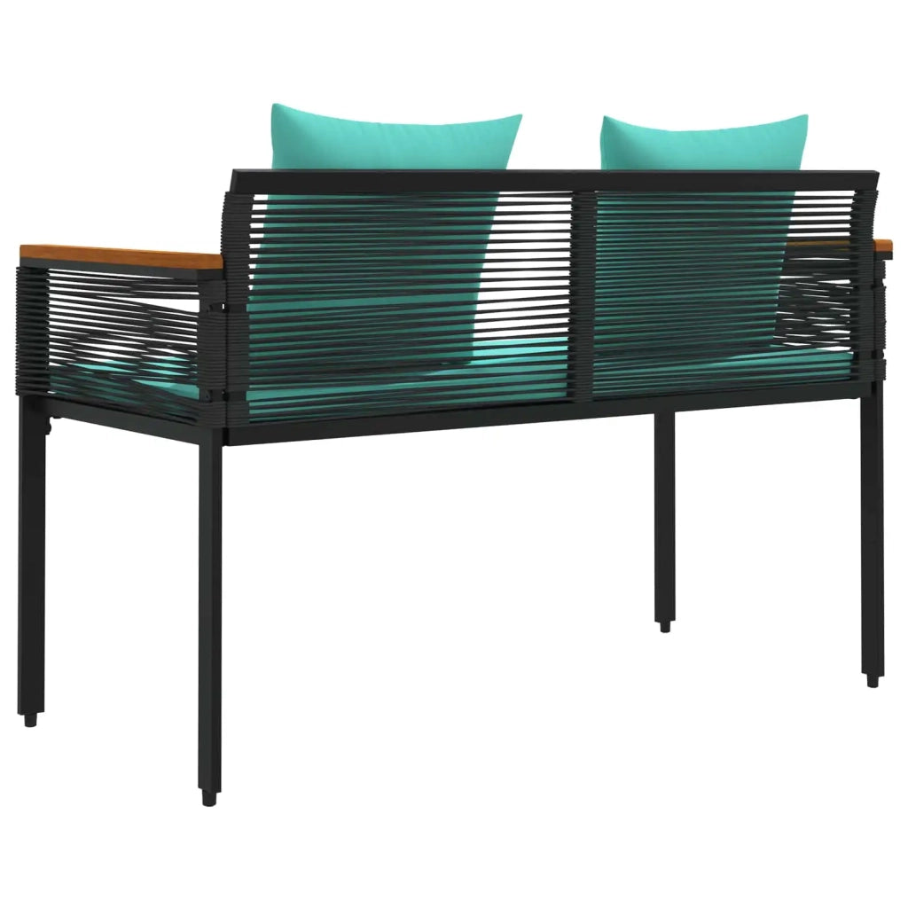 Panchina da esterno Nero e Turchese 117 x 54 x 74.5 cm