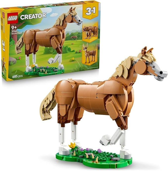 LEGO Creator 3 in 1 Cavallo Meraviglioso - Giocattolo con Animale Trasformabile in Orso o in Modello di Cervo Snodabile