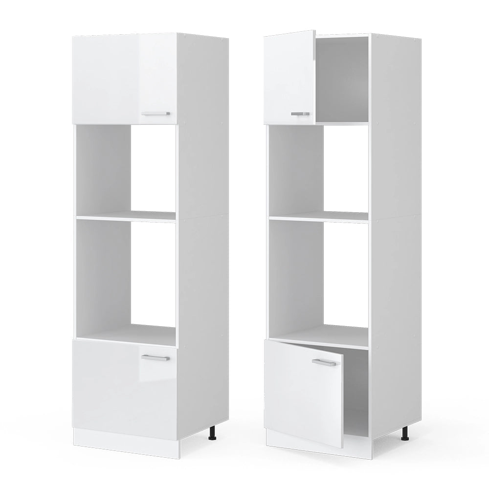 Vicco Dispensa universale Bianco lucido 60 cm con ripiani e ante a giorno