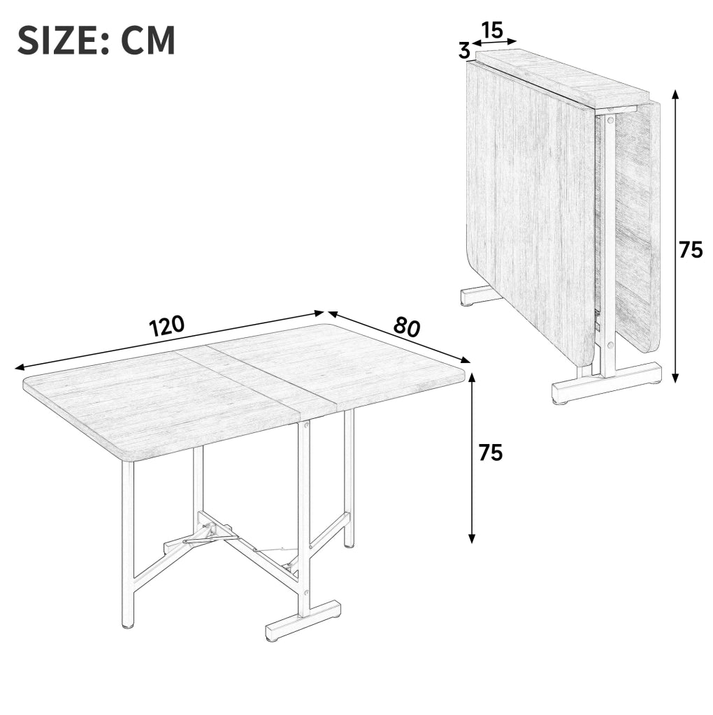 Tavolo da pranzo allungabile e pieghevole in MDF color noce HOMVRA
