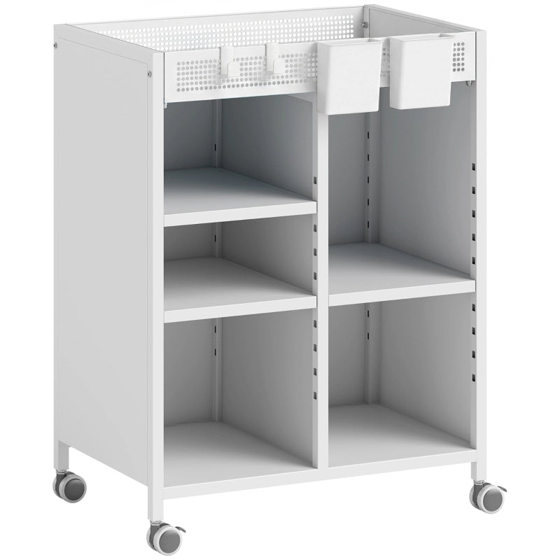 Libreria mobile 53x34x69.5 cm con ripiani regolabili in metallo bianco