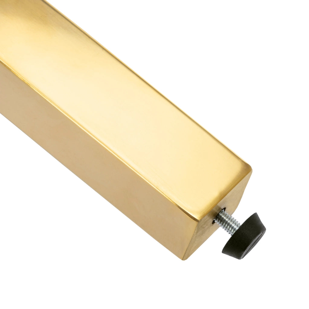 Sedia da pranzo imbottita in velluto beige con gambe in acciaio inox dorato