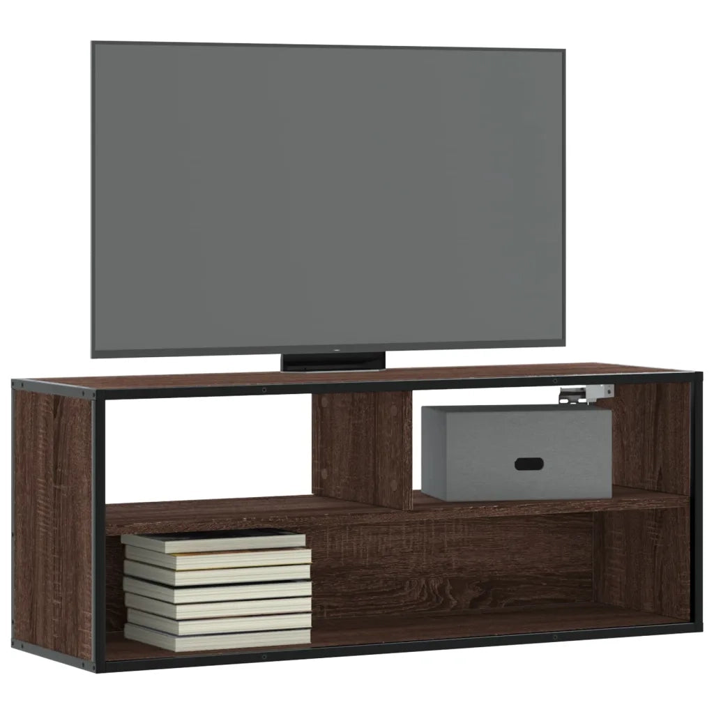 Mobile TV | Armadietto TV | Mobile Porta TV Rovere Marrone 100x31x39,5 cm in Truciolato e Metallo