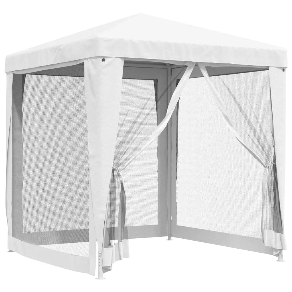 Tendone per Feste con 4 Pareti in Rete 2x2 m Bianco 48520