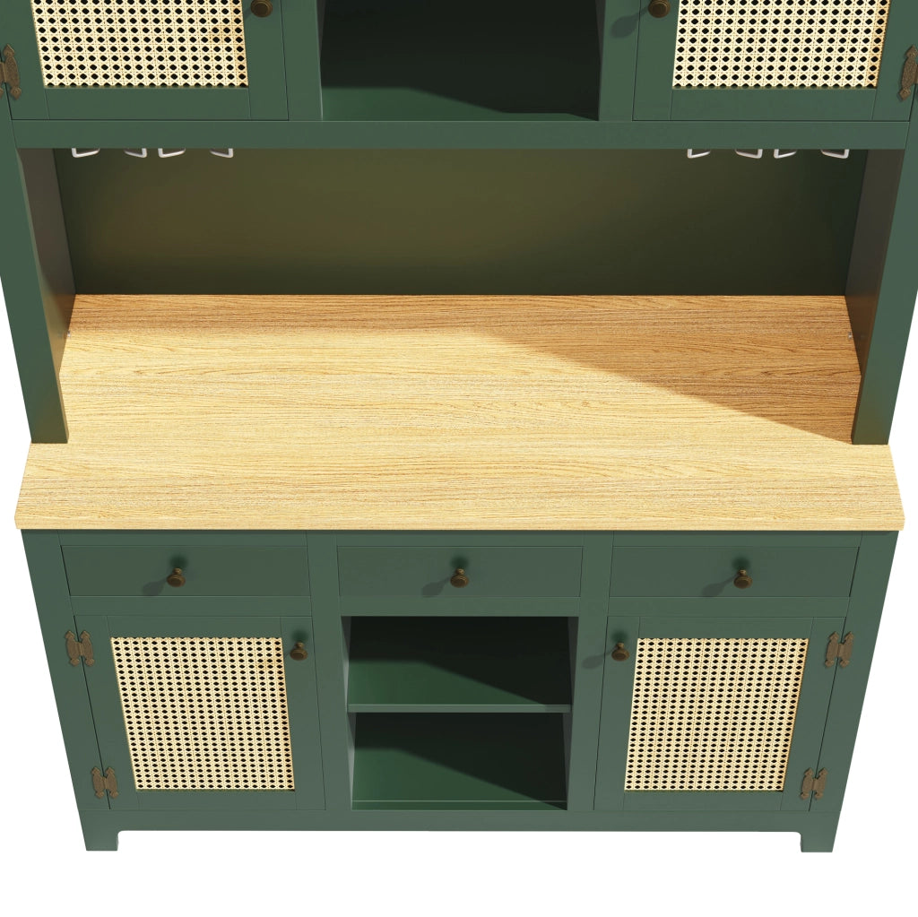 Credenza da cucina alta 120x40x180 cm in MDF verde antico