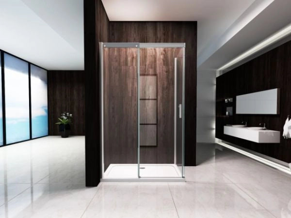 Box doccia in Cristallo 8 mm due lati con trattamento anticalcare e chiusura soft-close - Misura: 80x140 xh195cm