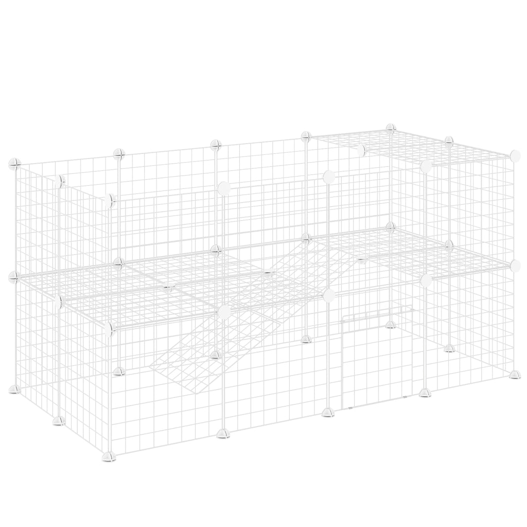 Recinto per animali domestici modulabile a 2 livelli ¨C Minimal ¨C 146x73x73cm bianco