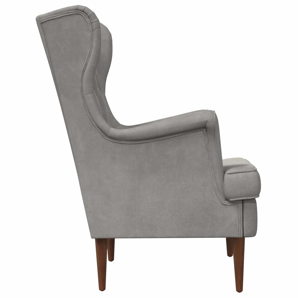 Poltrona-Divano Sedia-Poltroncina Grigio Chiaro Velluto 752771