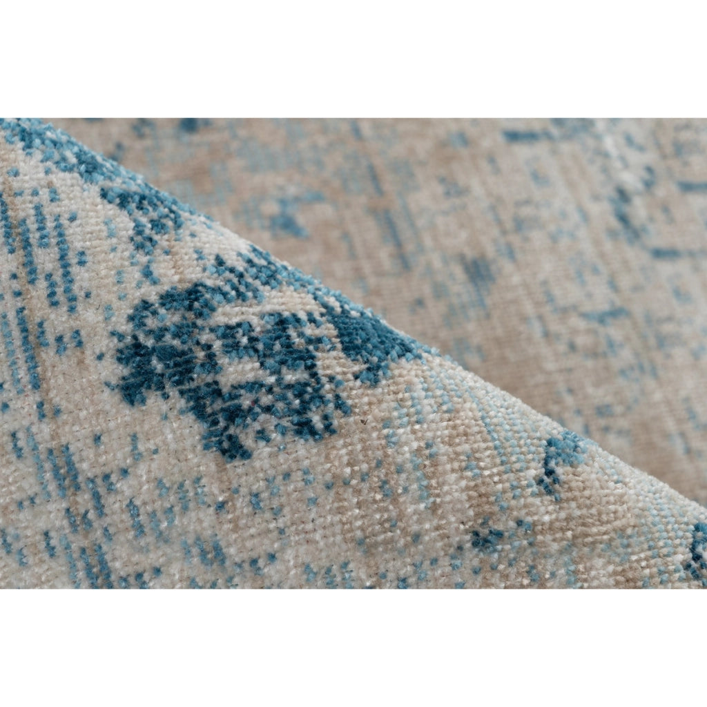 Tappeto a pelo corto Dilan in blu e beige