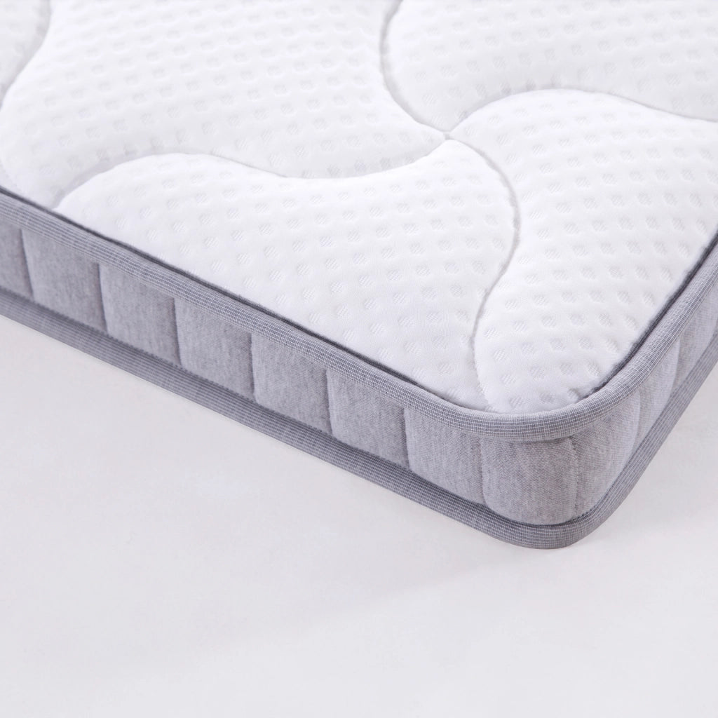 Materasso a molle insacchettate 140 × 190 × 10 cm a 7 zone, schiuma memory, bianco