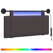 Testiera | Testata sospesa Con luce LED Marrone Scuro Tessuto