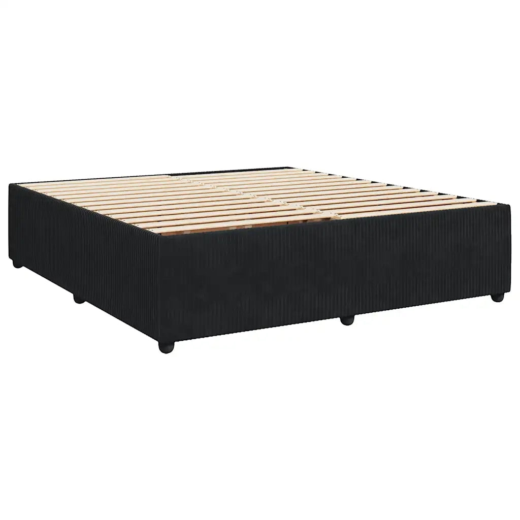 Giroletto a Molle con Materasso Nero 200x200 cm in Velluto 3290138
