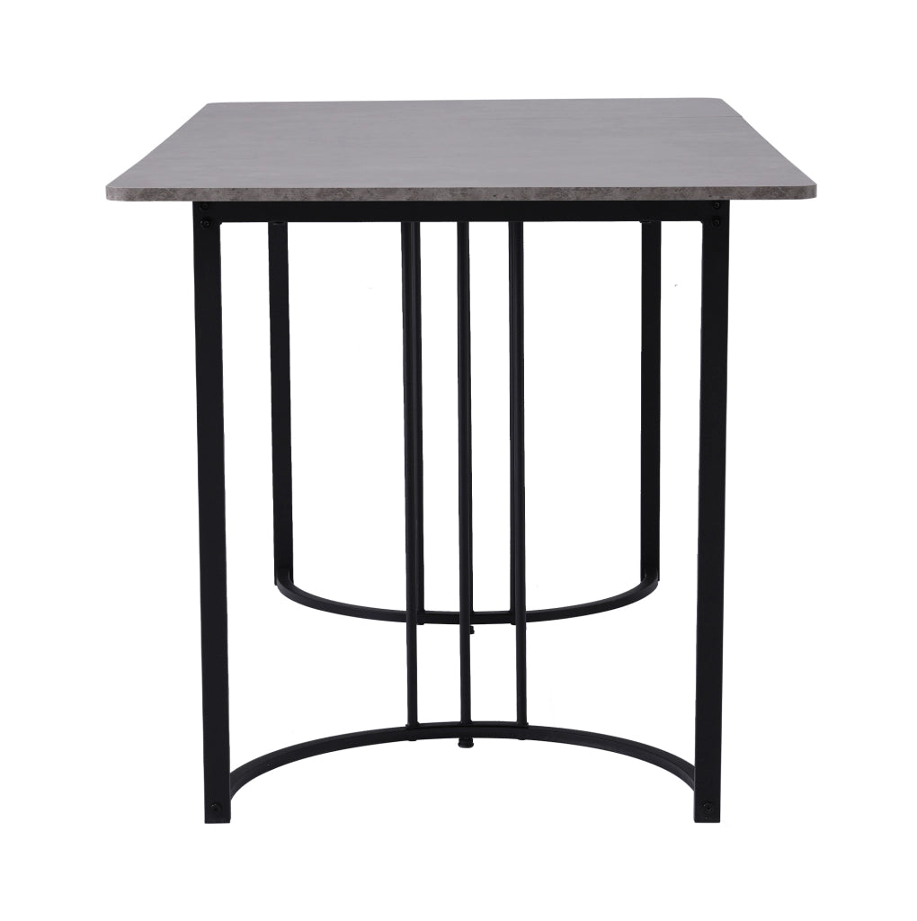 Set tavolo da pranzo 140x80 cm con 4 sedie in velluto grigio e struttura in metallo