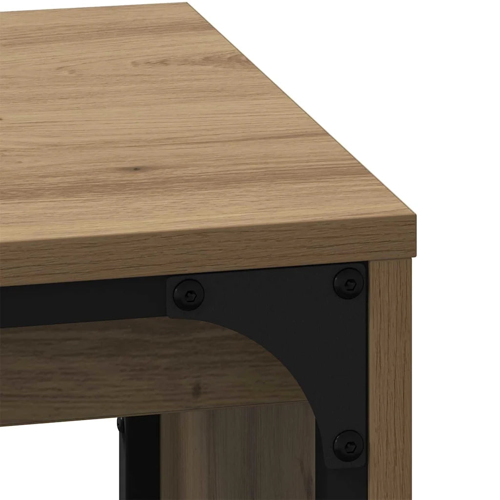 Tavolino da salotto 3 pcs Rovere artigianale Legno multistrato 883535