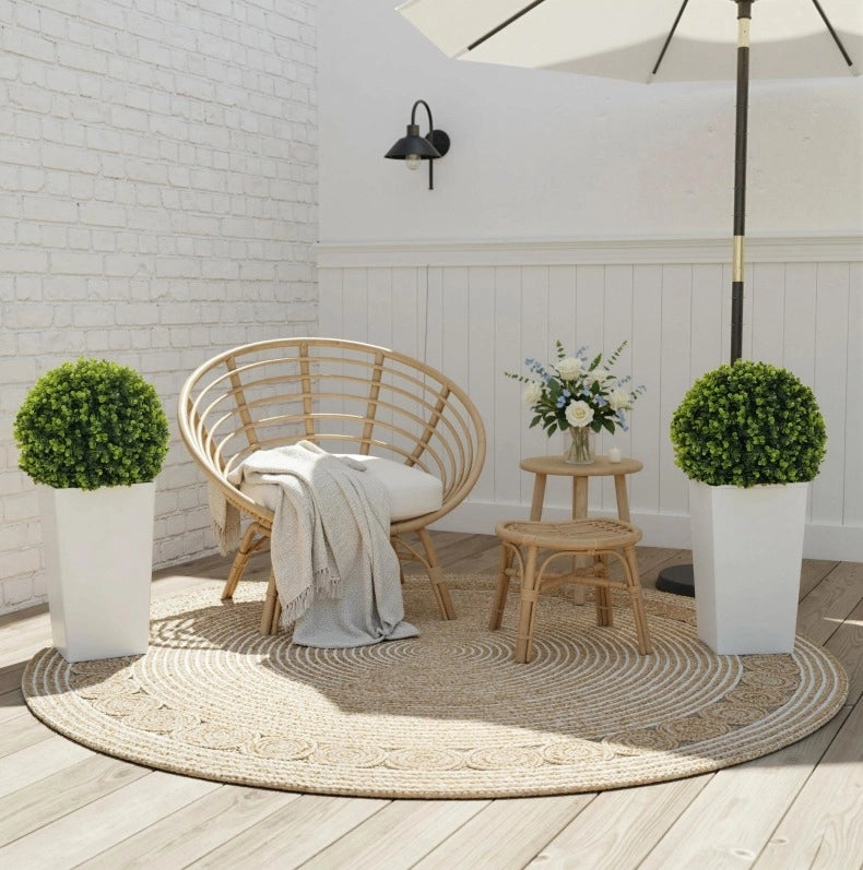 Set di 2 sfere di eucalipto artificiali 65 cm in plastica verde UV per ingresso