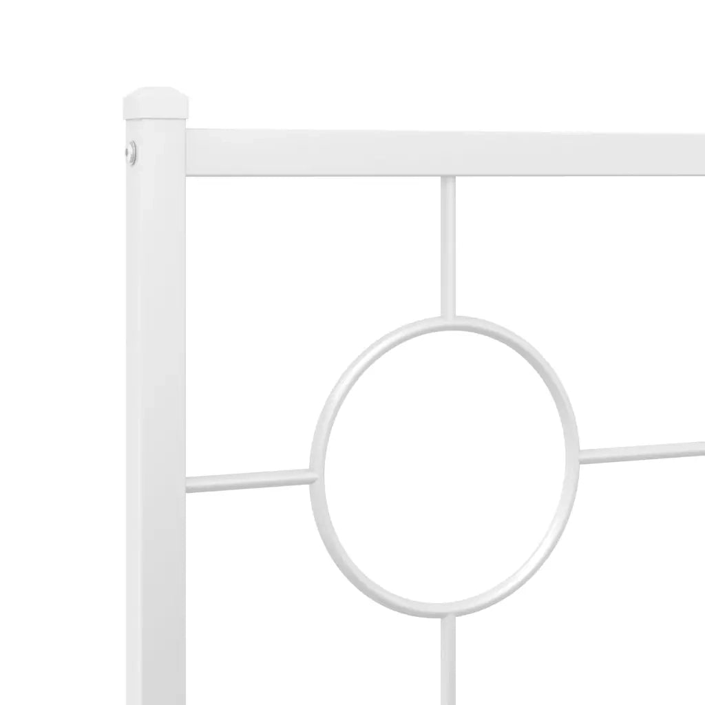 Letto singolo | Letto per adulti | Giroletto con Testiera e Pediera Metallo Bianco 107x203 cm