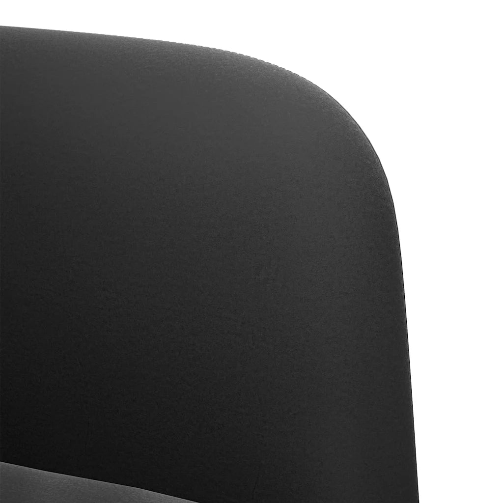 Divano Poltrona | Sedia con Braccioli Nero 54 cm in Velluto