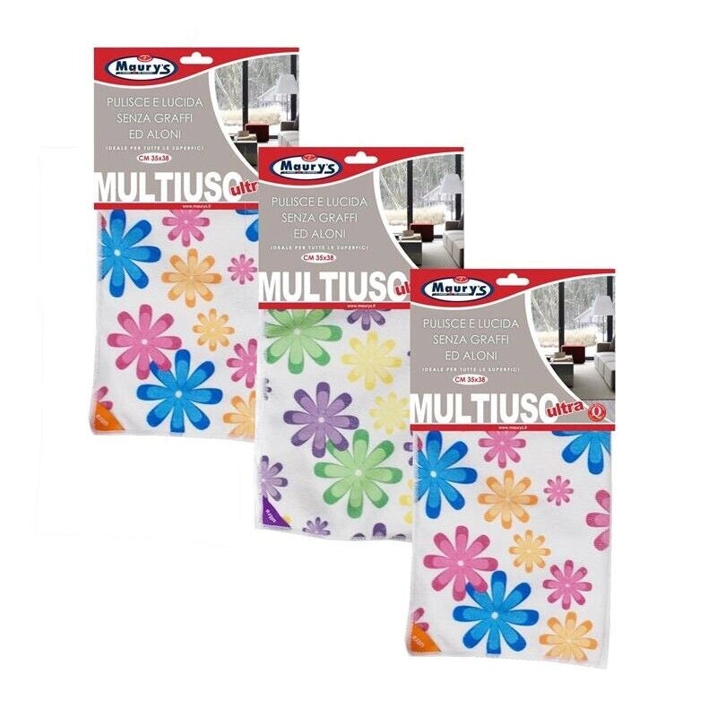 KIT SET 3 PZ MAURY'S PANNO MULTIUSO ULTRA 35X38CM