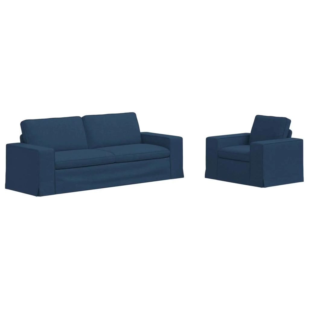 Set di divani 2 pcs Blu 222 x 80 x 82 cm Tessuto 3407594