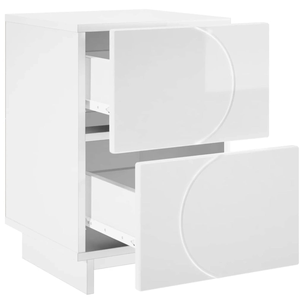 Armadio da Notte Bianco Lucido 33,5 x 34,5 x 50 cm 8011395