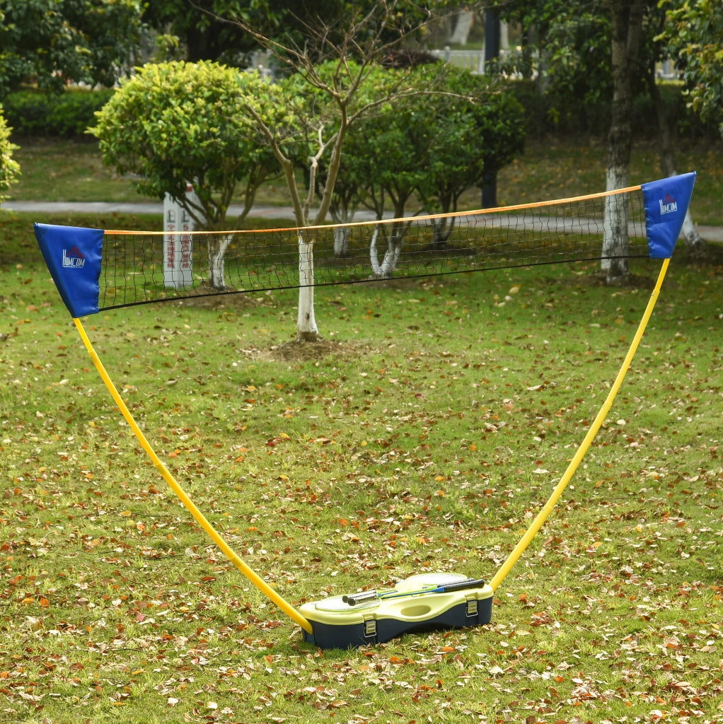 Rete badminton autoportante 286x33x157 cm plastica gialla/blu pieghevole