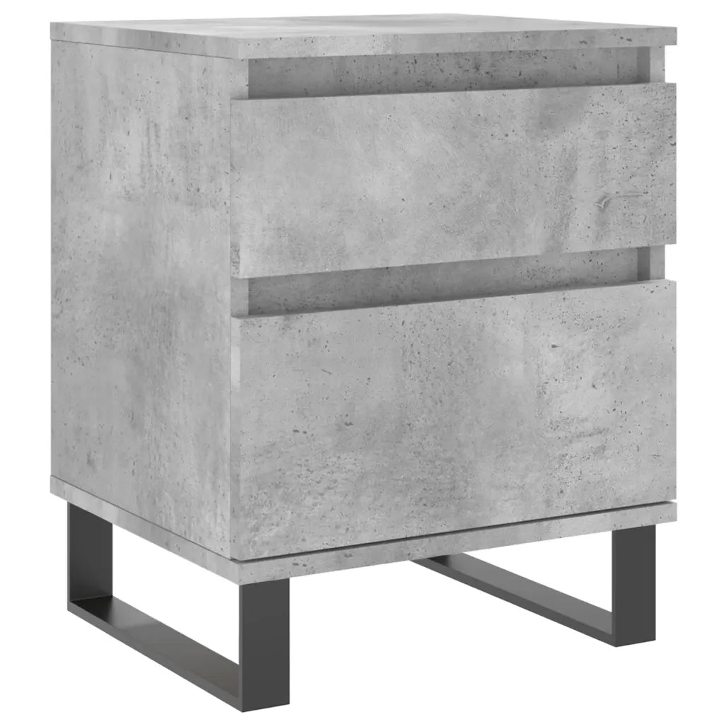 Comodini 2pz Grigio Cemento 40x35x50 cm in Legno Multistrato 830693