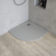 Piatto doccia semicircolare 80x80 cm in marmoresina grigio effetto pietra h3 cm | Milos